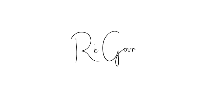 Use a signature maker to create a handwritten signature online. With this signature software, you can design (Andilay-7BmLP) your own signature for name Rk Gour. Rk Gour signature style 4 images and pictures png