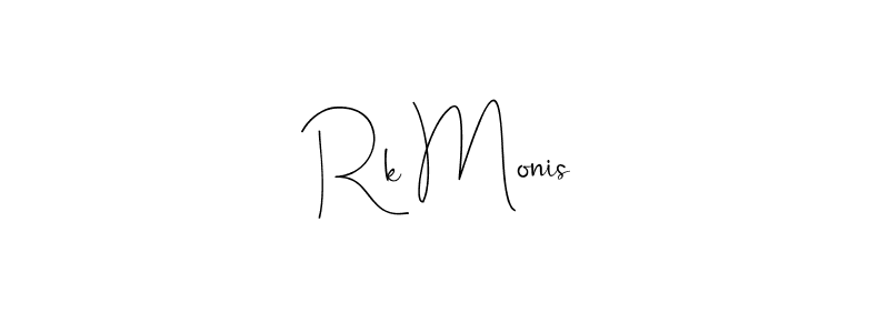 Andilay-7BmLP is a professional signature style that is perfect for those who want to add a touch of class to their signature. It is also a great choice for those who want to make their signature more unique. Get Rk Monis name to fancy signature for free. Rk Monis signature style 4 images and pictures png