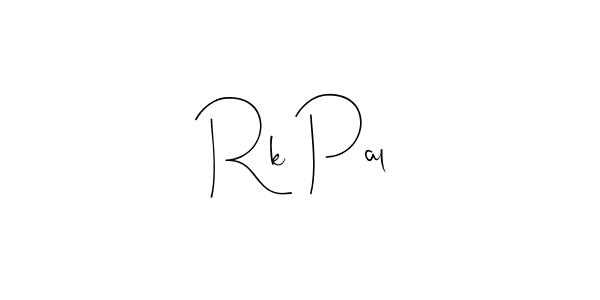 Make a beautiful signature design for name Rk Pal. With this signature (Andilay-7BmLP) style, you can create a handwritten signature for free. Rk Pal signature style 4 images and pictures png