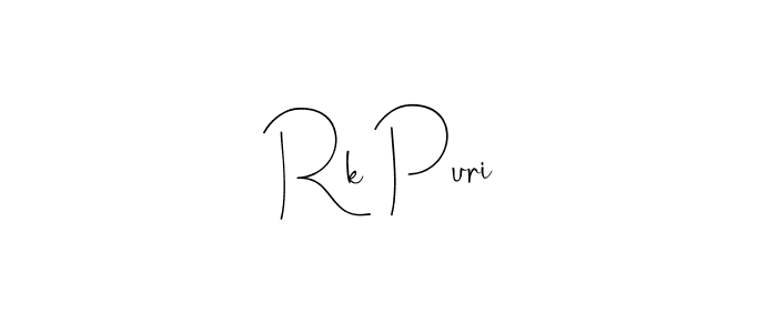 Create a beautiful signature design for name Rk Puri. With this signature (Andilay-7BmLP) fonts, you can make a handwritten signature for free. Rk Puri signature style 4 images and pictures png