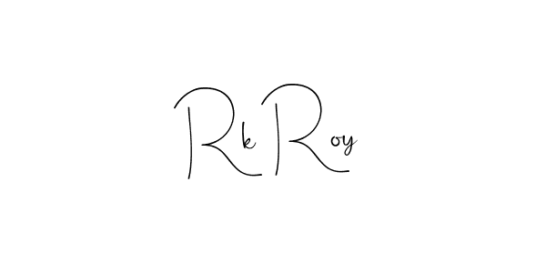 How to make Rk Roy name signature. Use Andilay-7BmLP style for creating short signs online. This is the latest handwritten sign. Rk Roy signature style 4 images and pictures png
