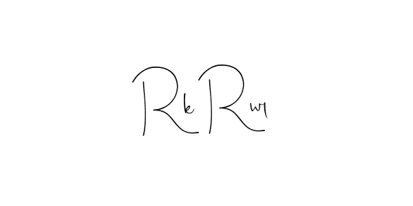 How to make Rk Rwl name signature. Use Andilay-7BmLP style for creating short signs online. This is the latest handwritten sign. Rk Rwl signature style 4 images and pictures png