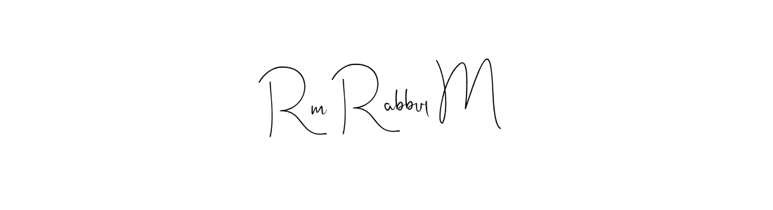 Andilay-7BmLP is a professional signature style that is perfect for those who want to add a touch of class to their signature. It is also a great choice for those who want to make their signature more unique. Get Rm Rabbul M name to fancy signature for free. Rm Rabbul M signature style 4 images and pictures png
