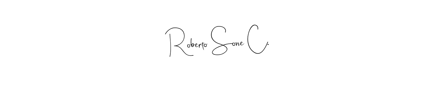 if you are searching for the best signature style for your name Roberto Sone C.. so please give up your signature search. here we have designed multiple signature styles  using Andilay-7BmLP. Roberto Sone C. signature style 4 images and pictures png