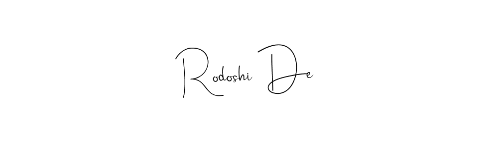 Also You can easily find your signature by using the search form. We will create Rodoshi De name handwritten signature images for you free of cost using Andilay-7BmLP sign style. Rodoshi De signature style 4 images and pictures png