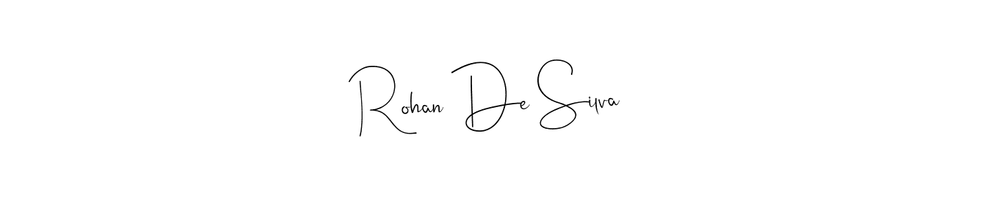 How to make Rohan De Silva name signature. Use Andilay-7BmLP style for creating short signs online. This is the latest handwritten sign. Rohan De Silva signature style 4 images and pictures png
