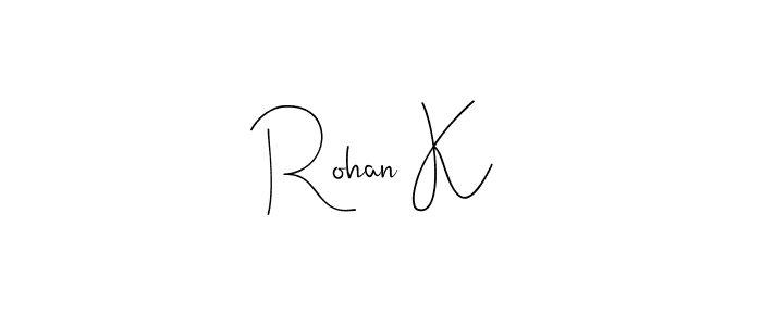 The best way (Andilay-7BmLP) to make a short signature is to pick only two or three words in your name. The name Rohan K include a total of six letters. For converting this name. Rohan K signature style 4 images and pictures png