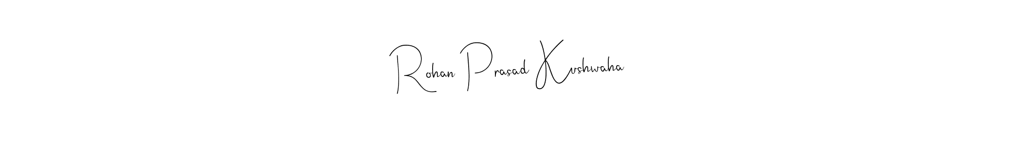 You should practise on your own different ways (Andilay-7BmLP) to write your name (Rohan Prasad Kushwaha) in signature. don't let someone else do it for you. Rohan Prasad Kushwaha signature style 4 images and pictures png