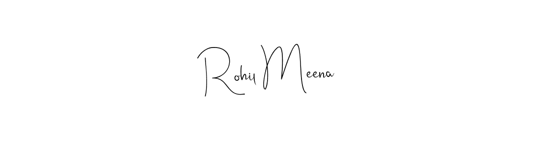 How to make Rohil Meena name signature. Use Andilay-7BmLP style for creating short signs online. This is the latest handwritten sign. Rohil Meena signature style 4 images and pictures png
