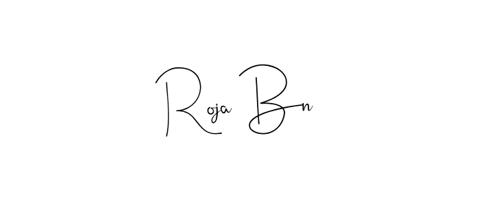 How to make Roja Bn signature? Andilay-7BmLP is a professional autograph style. Create handwritten signature for Roja Bn name. Roja Bn signature style 4 images and pictures png