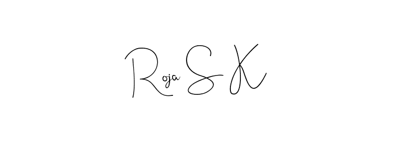 Also You can easily find your signature by using the search form. We will create Roja S K name handwritten signature images for you free of cost using Andilay-7BmLP sign style. Roja S K signature style 4 images and pictures png