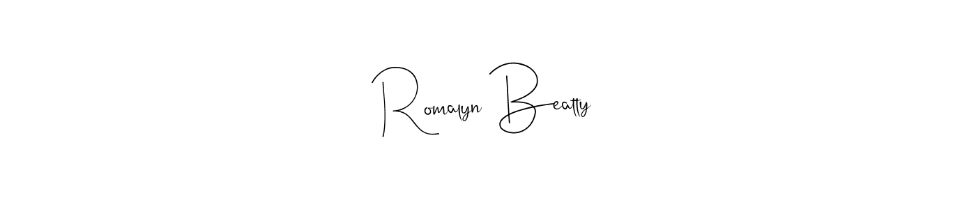 You can use this online signature creator to create a handwritten signature for the name Romalyn Beatty. This is the best online autograph maker. Romalyn Beatty signature style 4 images and pictures png