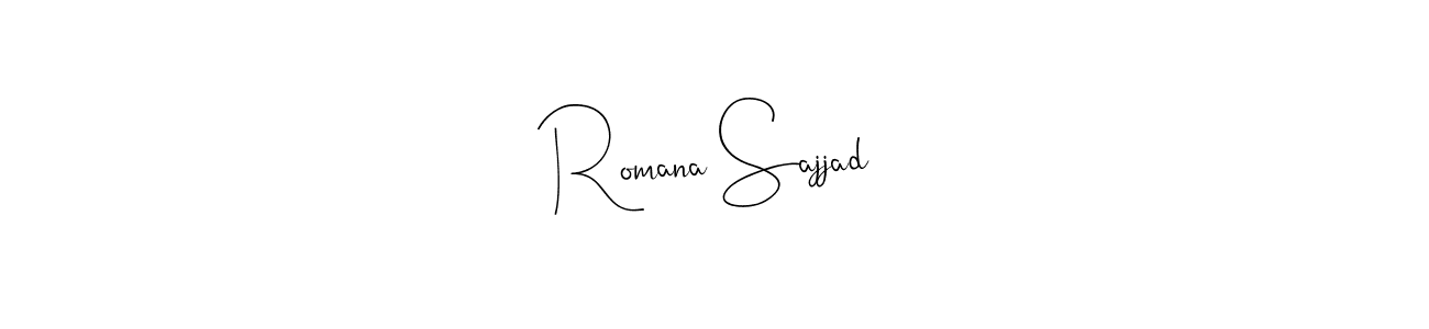 Create a beautiful signature design for name Romana Sajjad. With this signature (Andilay-7BmLP) fonts, you can make a handwritten signature for free. Romana Sajjad signature style 4 images and pictures png