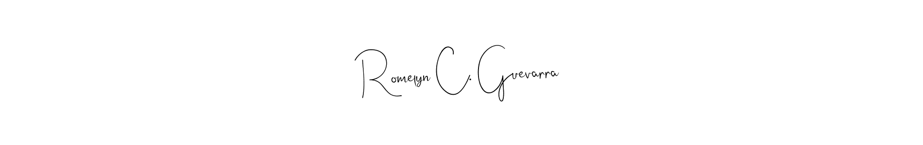 Also You can easily find your signature by using the search form. We will create Romelyn C. Guevarra name handwritten signature images for you free of cost using Andilay-7BmLP sign style. Romelyn C. Guevarra signature style 4 images and pictures png