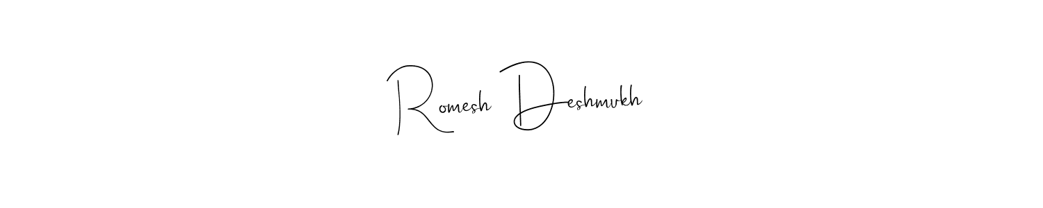 How to Draw Romesh Deshmukh signature style? Andilay-7BmLP is a latest design signature styles for name Romesh Deshmukh. Romesh Deshmukh signature style 4 images and pictures png