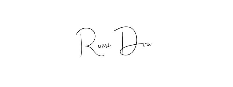 Also You can easily find your signature by using the search form. We will create Romi Dua name handwritten signature images for you free of cost using Andilay-7BmLP sign style. Romi Dua signature style 4 images and pictures png