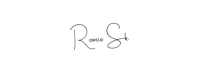 You should practise on your own different ways (Andilay-7BmLP) to write your name (Romio Sk) in signature. don't let someone else do it for you. Romio Sk signature style 4 images and pictures png