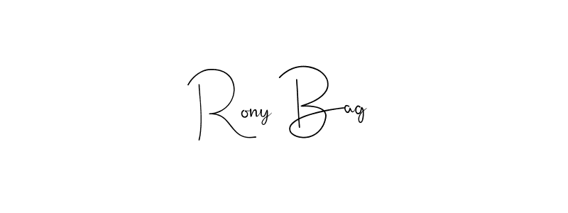 Use a signature maker to create a handwritten signature online. With this signature software, you can design (Andilay-7BmLP) your own signature for name Rony Bag. Rony Bag signature style 4 images and pictures png