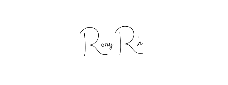 Use a signature maker to create a handwritten signature online. With this signature software, you can design (Andilay-7BmLP) your own signature for name Rony R.h. Rony R.h signature style 4 images and pictures png