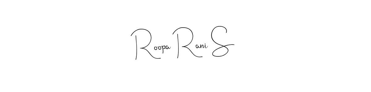 It looks lik you need a new signature style for name Roopa Rani S. Design unique handwritten (Andilay-7BmLP) signature with our free signature maker in just a few clicks. Roopa Rani S signature style 4 images and pictures png