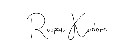 The Andilay-7BmLP font transforms the name Roopali Kudare into an executive sign with sharp precision and distinguished character. Roopali Kudare signature style 4 images and pictures png
