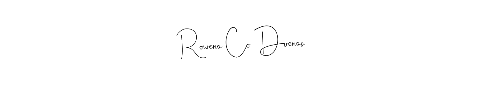 How to make Rowena Co Duenas signature? Andilay-7BmLP is a professional autograph style. Create handwritten signature for Rowena Co Duenas name. Rowena Co Duenas signature style 4 images and pictures png