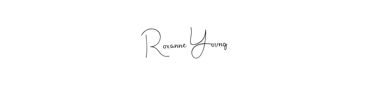 The best way (Andilay-7BmLP) to make a short signature is to pick only two or three words in your name. The name Roxanne Young include a total of six letters. For converting this name. Roxanne Young signature style 4 images and pictures png