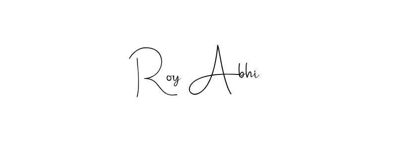 How to make Roy Abhi name signature. Use Andilay-7BmLP style for creating short signs online. This is the latest handwritten sign. Roy Abhi signature style 4 images and pictures png