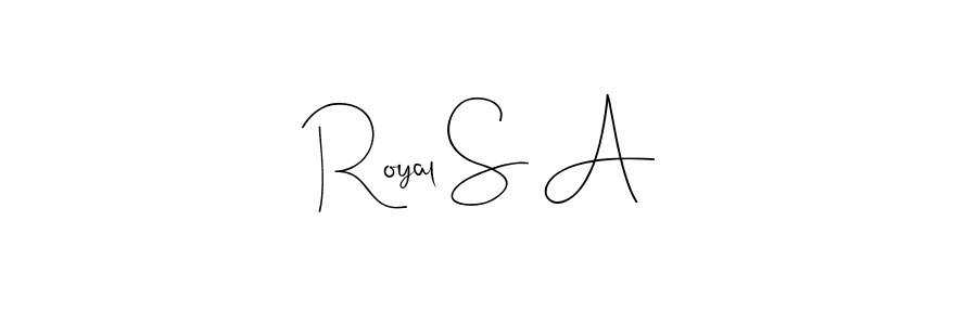 if you are searching for the best signature style for your name Royal S A. so please give up your signature search. here we have designed multiple signature styles  using Andilay-7BmLP. Royal S A signature style 4 images and pictures png