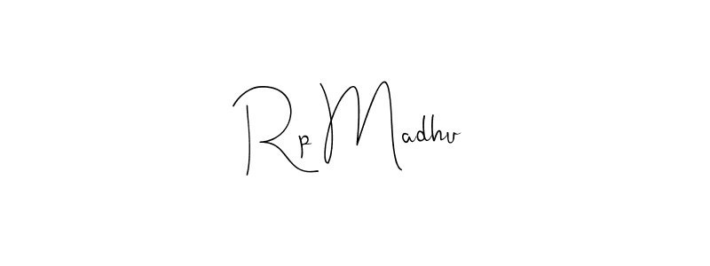 Design your own signature with our free online signature maker. With this signature software, you can create a handwritten (Andilay-7BmLP) signature for name Rp Madhu. Rp Madhu signature style 4 images and pictures png