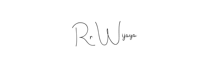 The best way (Andilay-7BmLP) to make a short signature is to pick only two or three words in your name. The name Rr Wijaya include a total of six letters. For converting this name. Rr Wijaya signature style 4 images and pictures png