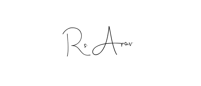 Design your own signature with our free online signature maker. With this signature software, you can create a handwritten (Andilay-7BmLP) signature for name Rs Arav. Rs Arav signature style 4 images and pictures png
