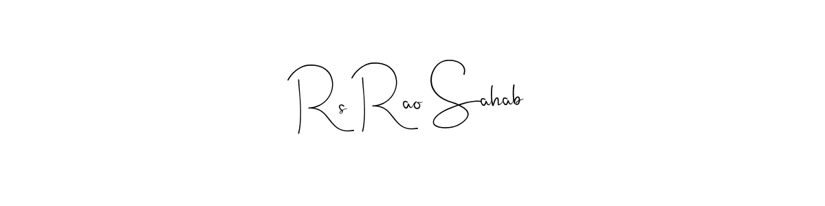 Andilay-7BmLP is a professional signature style that is perfect for those who want to add a touch of class to their signature. It is also a great choice for those who want to make their signature more unique. Get Rs Rao Sahab name to fancy signature for free. Rs Rao Sahab signature style 4 images and pictures png
