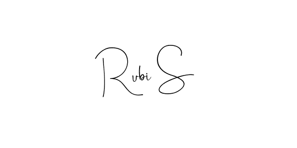Design your own signature with our free online signature maker. With this signature software, you can create a handwritten (Andilay-7BmLP) signature for name Rubi S. Rubi S signature style 4 images and pictures png