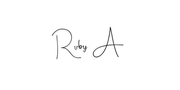 It looks lik you need a new signature style for name Ruby A. Design unique handwritten (Andilay-7BmLP) signature with our free signature maker in just a few clicks. Ruby A signature style 4 images and pictures png