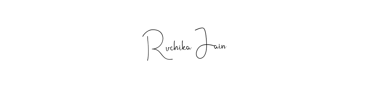 You should practise on your own different ways (Andilay-7BmLP) to write your name (Ruchika Jain) in signature. don't let someone else do it for you. Ruchika Jain signature style 4 images and pictures png