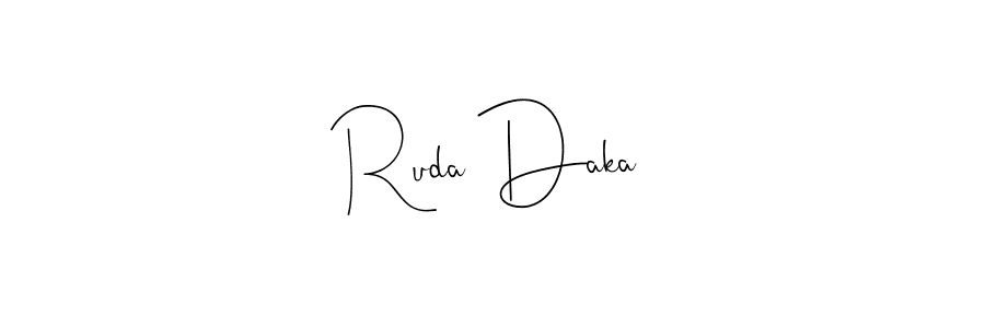 Andilay-7BmLP is a professional signature style that is perfect for those who want to add a touch of class to their signature. It is also a great choice for those who want to make their signature more unique. Get Ruda Daka name to fancy signature for free. Ruda Daka signature style 4 images and pictures png