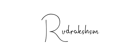 Try this chic Rudrakshsm handwritten sign style. Using Andilay-7BmLP font elements, it gives your name a sleek, memorable identity. Rudrakshsm signature style 4 images and pictures png