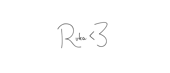 The best way (Andilay-7BmLP) to make a short signature is to pick only two or three words in your name. The name Ruka <3 include a total of six letters. For converting this name. Ruka <3 signature style 4 images and pictures png