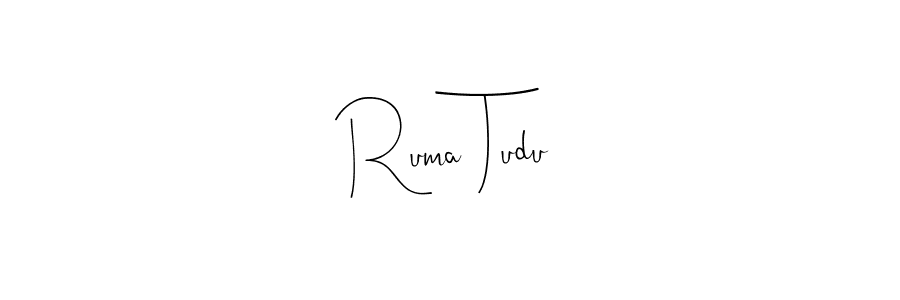 Design your own signature with our free online signature maker. With this signature software, you can create a handwritten (Andilay-7BmLP) signature for name Ruma Tudu. Ruma Tudu signature style 4 images and pictures png