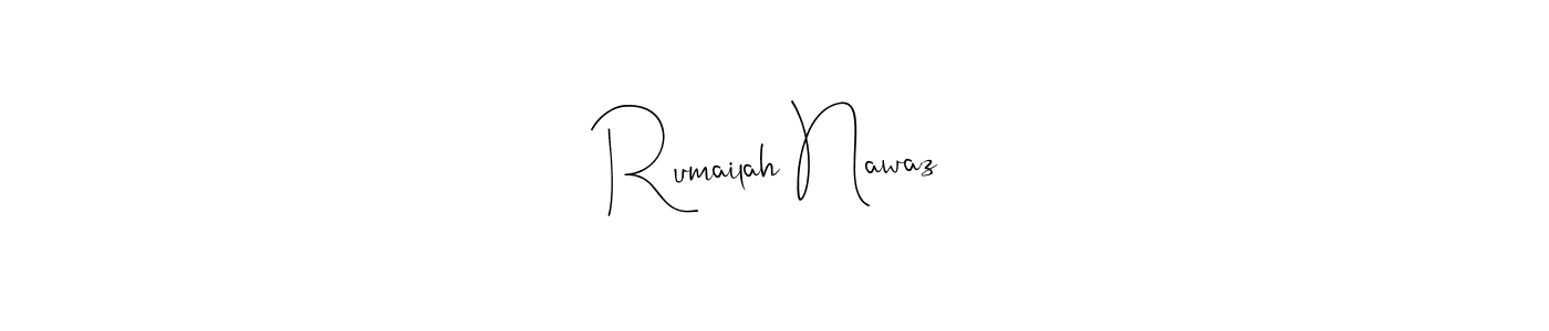 Make a short Rumailah Nawaz signature style. Manage your documents anywhere anytime using Andilay-7BmLP. Create and add eSignatures, submit forms, share and send files easily. Rumailah Nawaz signature style 4 images and pictures png