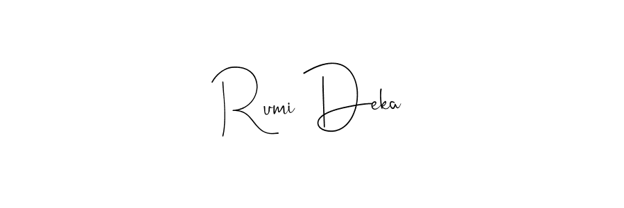 You should practise on your own different ways (Andilay-7BmLP) to write your name (Rumi Deka) in signature. don't let someone else do it for you. Rumi Deka signature style 4 images and pictures png