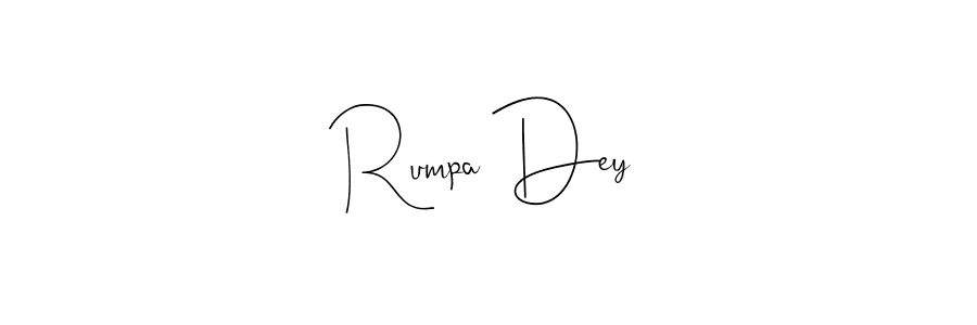 Create a beautiful signature design for name Rumpa Dey. With this signature (Andilay-7BmLP) fonts, you can make a handwritten signature for free. Rumpa Dey signature style 4 images and pictures png