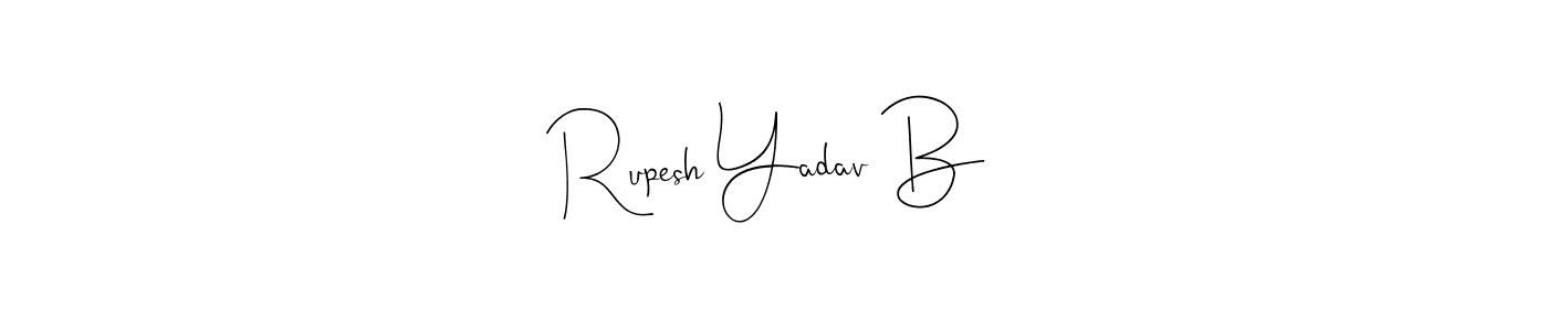 The best way (Andilay-7BmLP) to make a short signature is to pick only two or three words in your name. The name Rupesh Yadav B include a total of six letters. For converting this name. Rupesh Yadav B signature style 4 images and pictures png