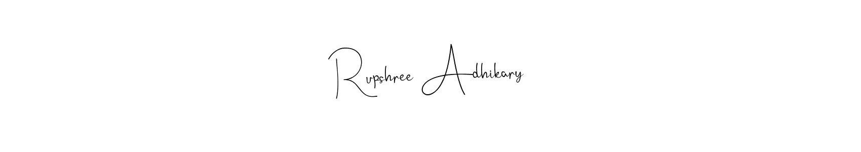 How to Draw Rupshree Adhikary signature style? Andilay-7BmLP is a latest design signature styles for name Rupshree Adhikary. Rupshree Adhikary signature style 4 images and pictures png