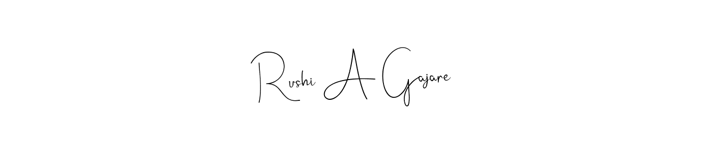 Make a beautiful signature design for name Rushi A Gajare. With this signature (Andilay-7BmLP) style, you can create a handwritten signature for free. Rushi A Gajare signature style 4 images and pictures png