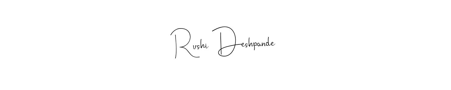 Andilay-7BmLP is a professional signature style that is perfect for those who want to add a touch of class to their signature. It is also a great choice for those who want to make their signature more unique. Get Rushi Deshpande name to fancy signature for free. Rushi Deshpande signature style 4 images and pictures png