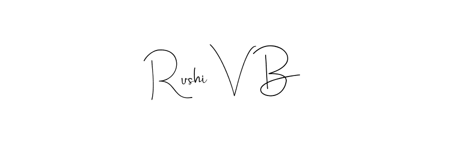 This is the best signature style for the Rushi V B name. Also you like these signature font (Andilay-7BmLP). Mix name signature. Rushi V B signature style 4 images and pictures png