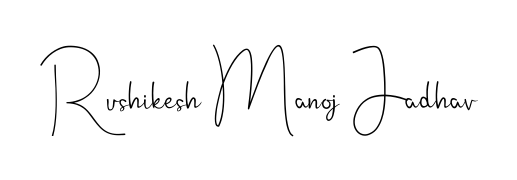 The Andilay-7BmLP handwriting style adds charm and authenticity to name Rushikesh Manoj Jadhav. A wonderful choice for personal thank-you notes. Rushikesh Manoj Jadhav signature style 4 images and pictures png