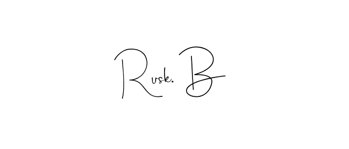 The best way (Andilay-7BmLP) to make a short signature is to pick only two or three words in your name. The name Rusk. B include a total of six letters. For converting this name. Rusk. B signature style 4 images and pictures png